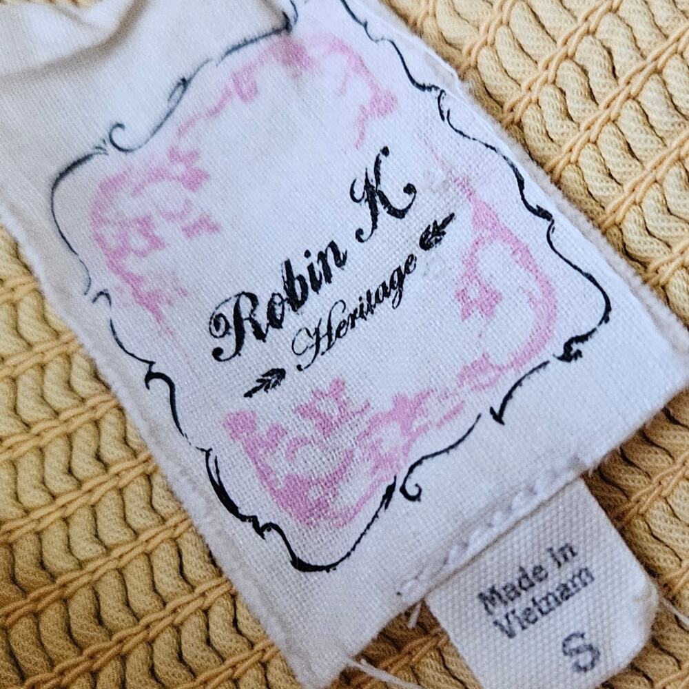 Robin K Heritage Yellow Button-Up Sun Dress Size Small - Picture 3 of 4